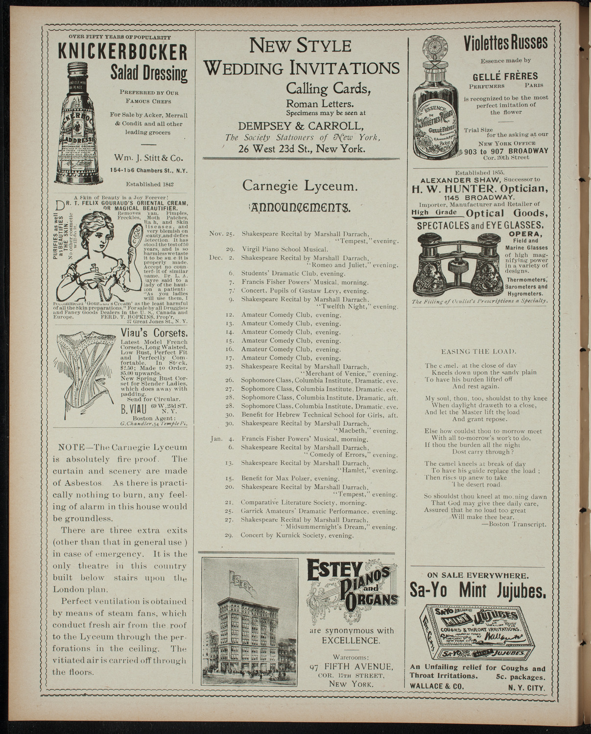 Students of the Virgil Piano School, November 22, 1898, program page 2