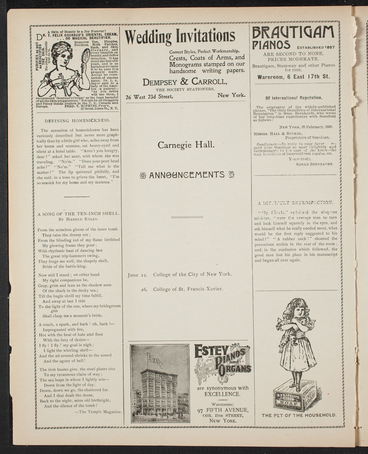 Graduation: Manhattan College, June 20, 1899, program page 2