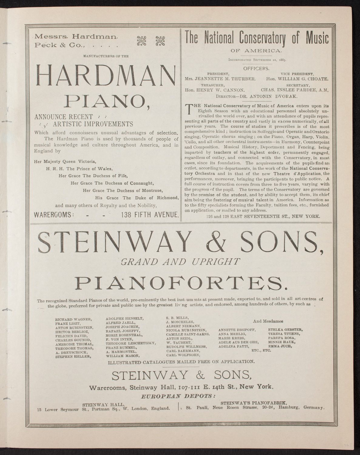 Ignacy Jan Paderewski, Piano, with the New York Symphony Orchestra, April 8, 1893, program page 5