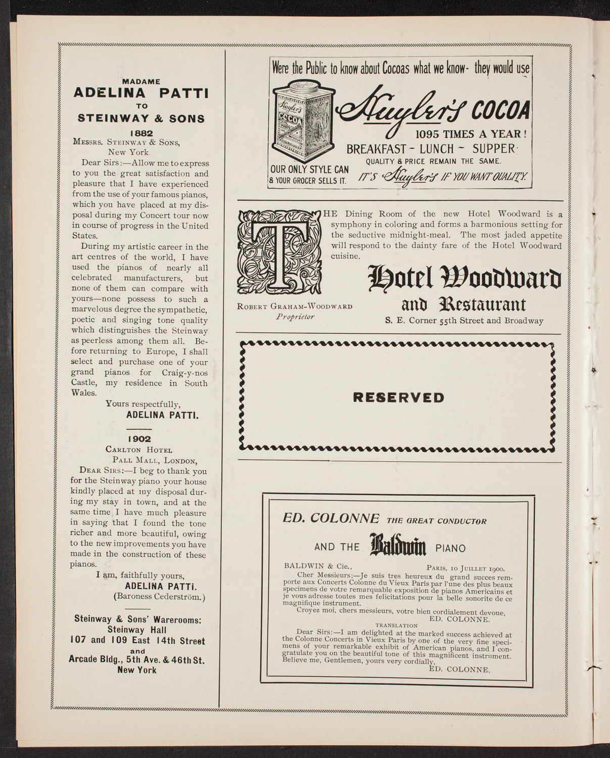 Marcella Sembrich, Soprano, November 17, 1903, program page 4