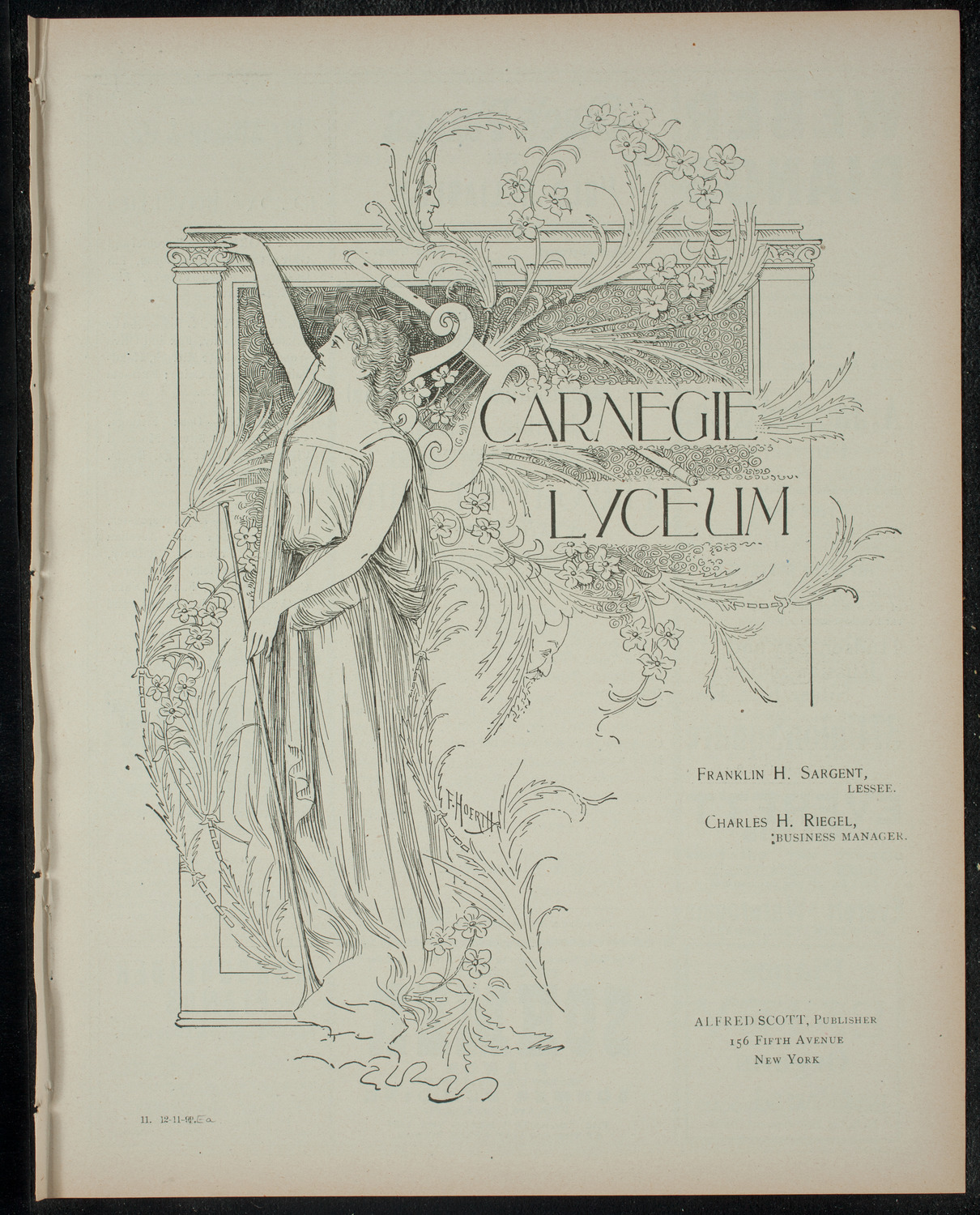 The Sophomore Class (1902) of Columbia University, December 11, 1899, program page 1