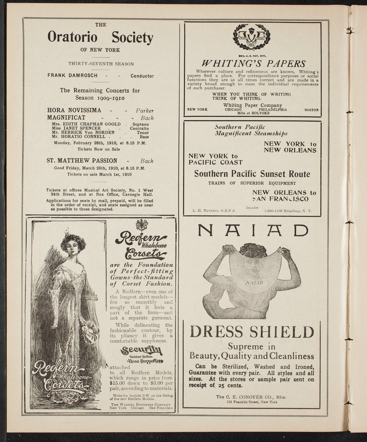 New York Philharmonic, February 4, 1910, program page 2