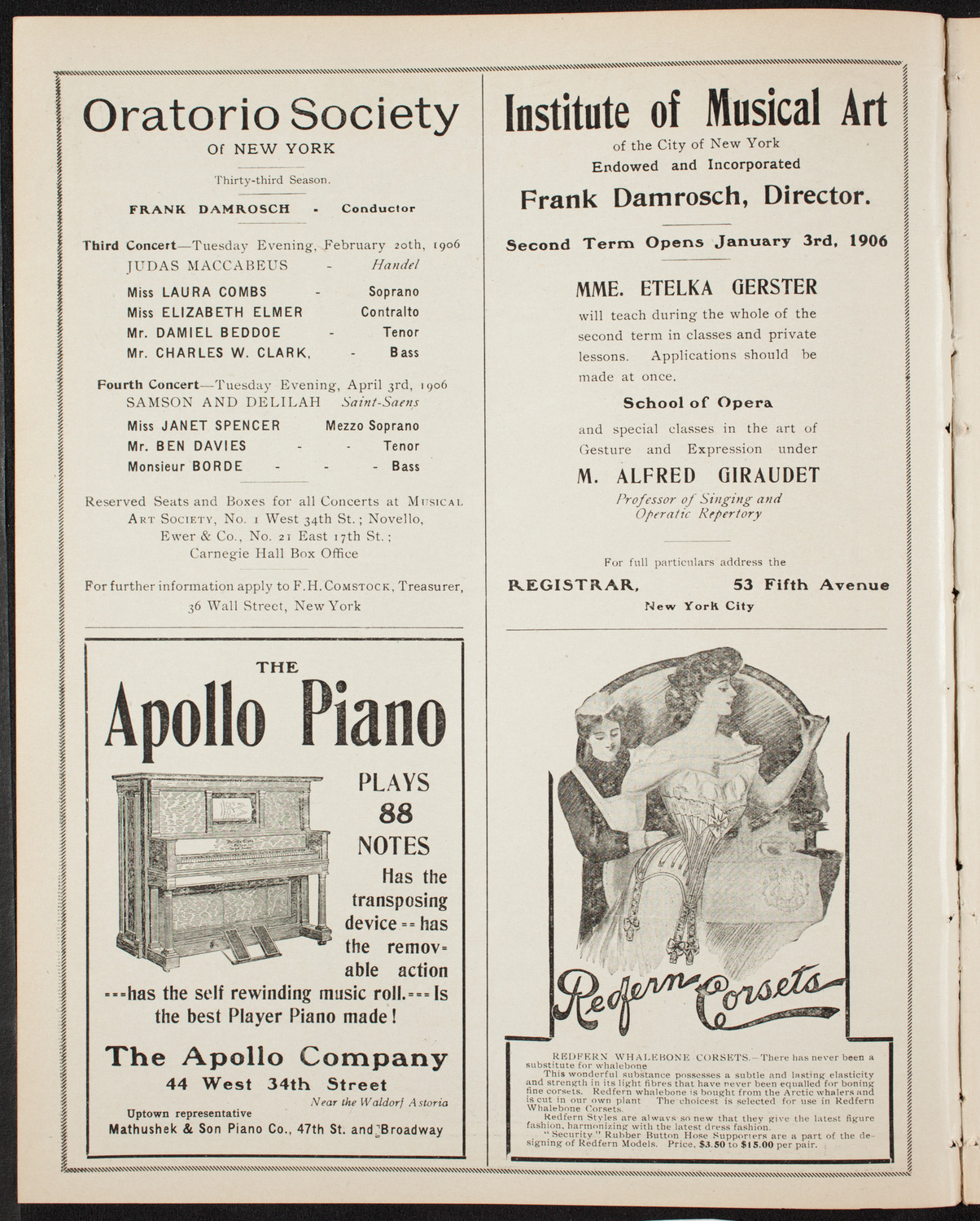 New York Philharmonic, February 10, 1906, program page 2