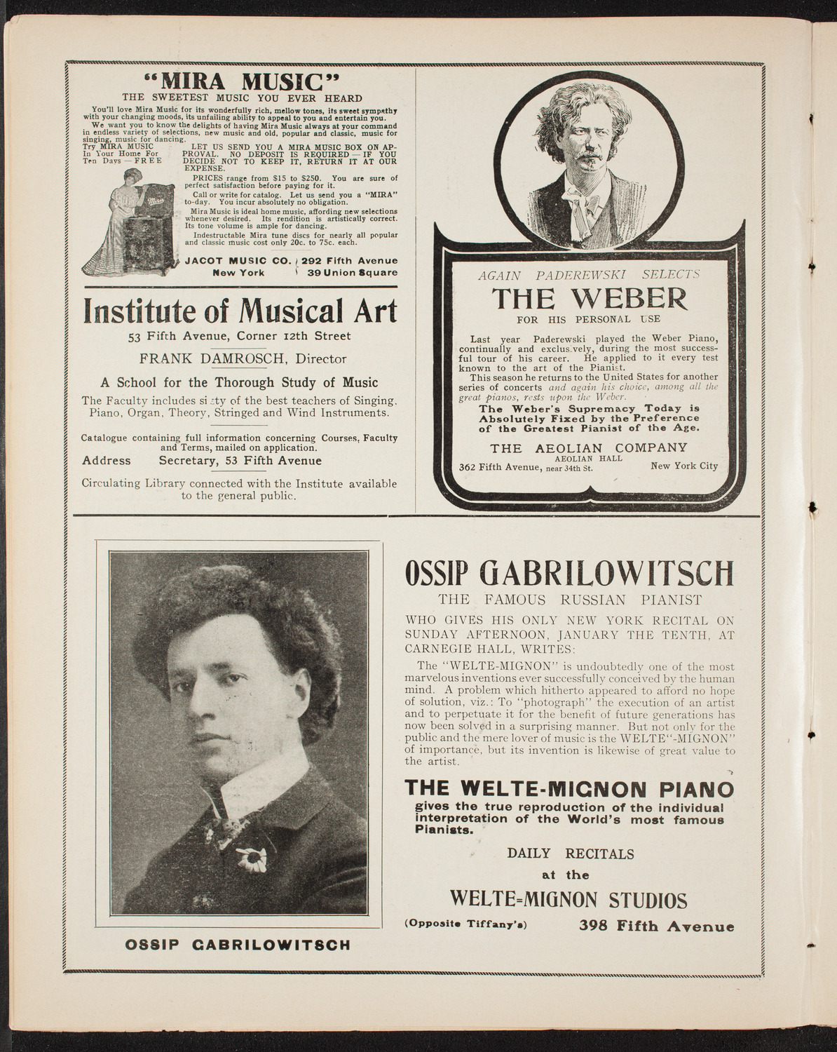 Ben Greet Players with New York Symphony Orchestra, January 2, 1909, program page 6