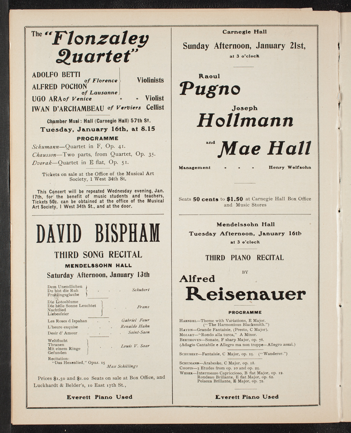 New York Symphony Orchestra, January 9, 1906, program page 10