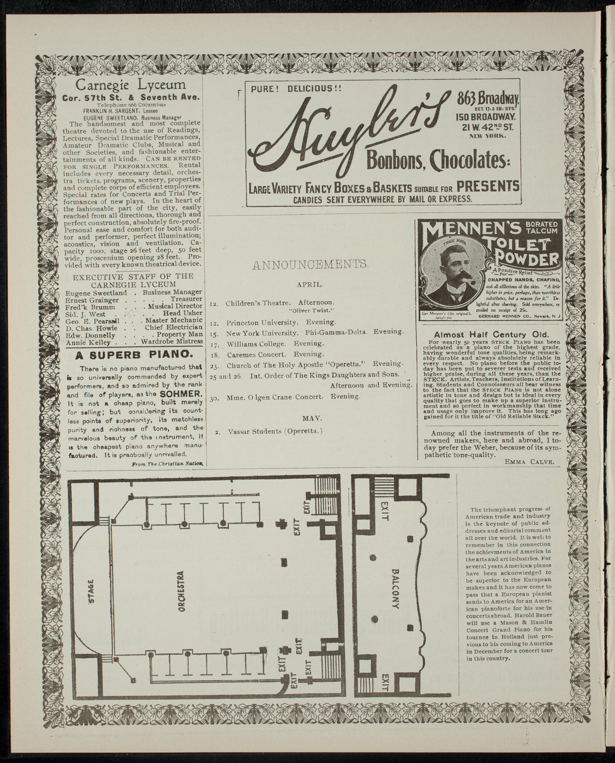 The Children's Theatre, April 12, 1902, program page 4