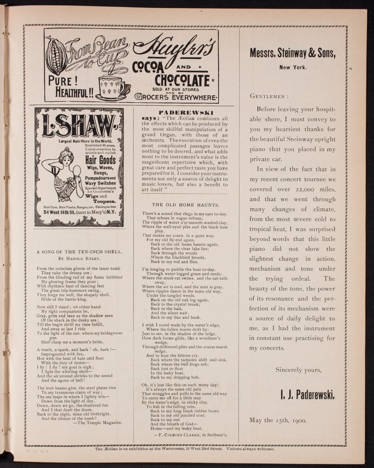 Lillian Blauvelt and Orchestra, October 16, 1900, program page 5