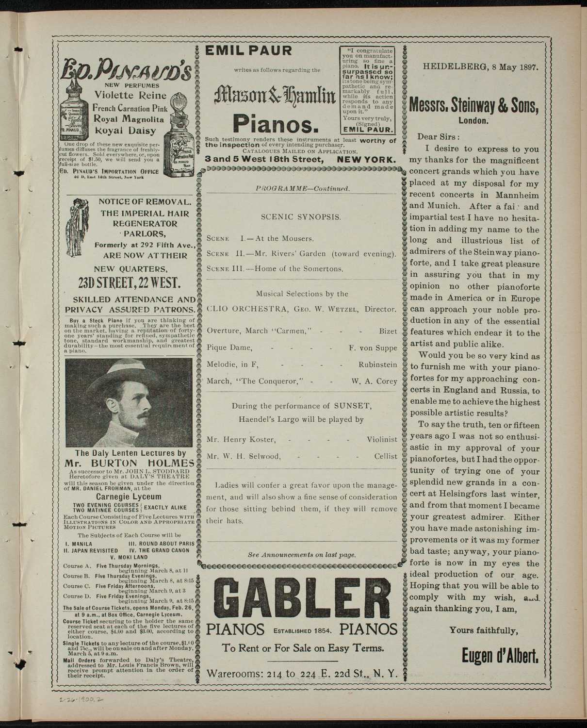 Siddonian Dramatic Club, February 26, 1900, program page 3