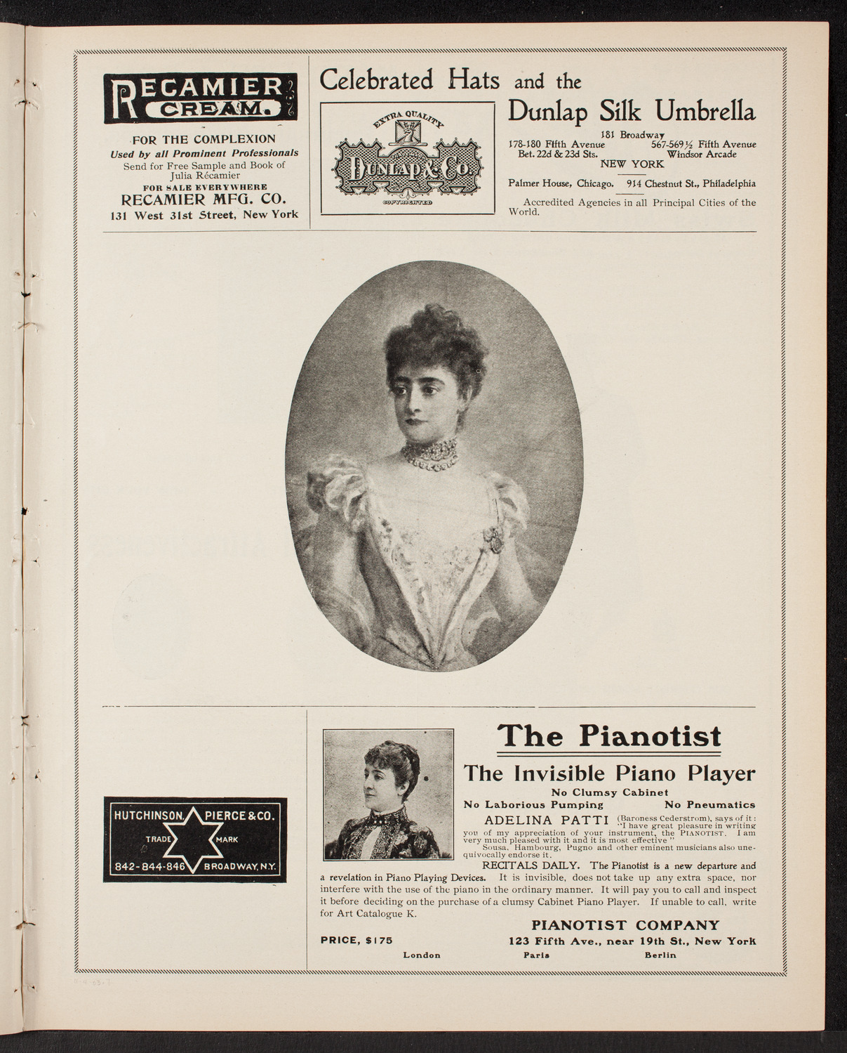 Adelina Patti, November 4, 1903, program page 13