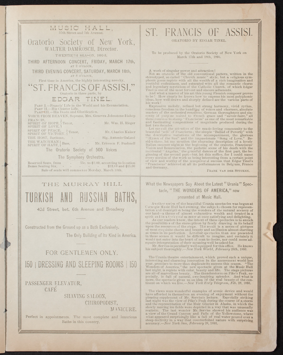 Plunket Greene, March 4, 1893, program page 7