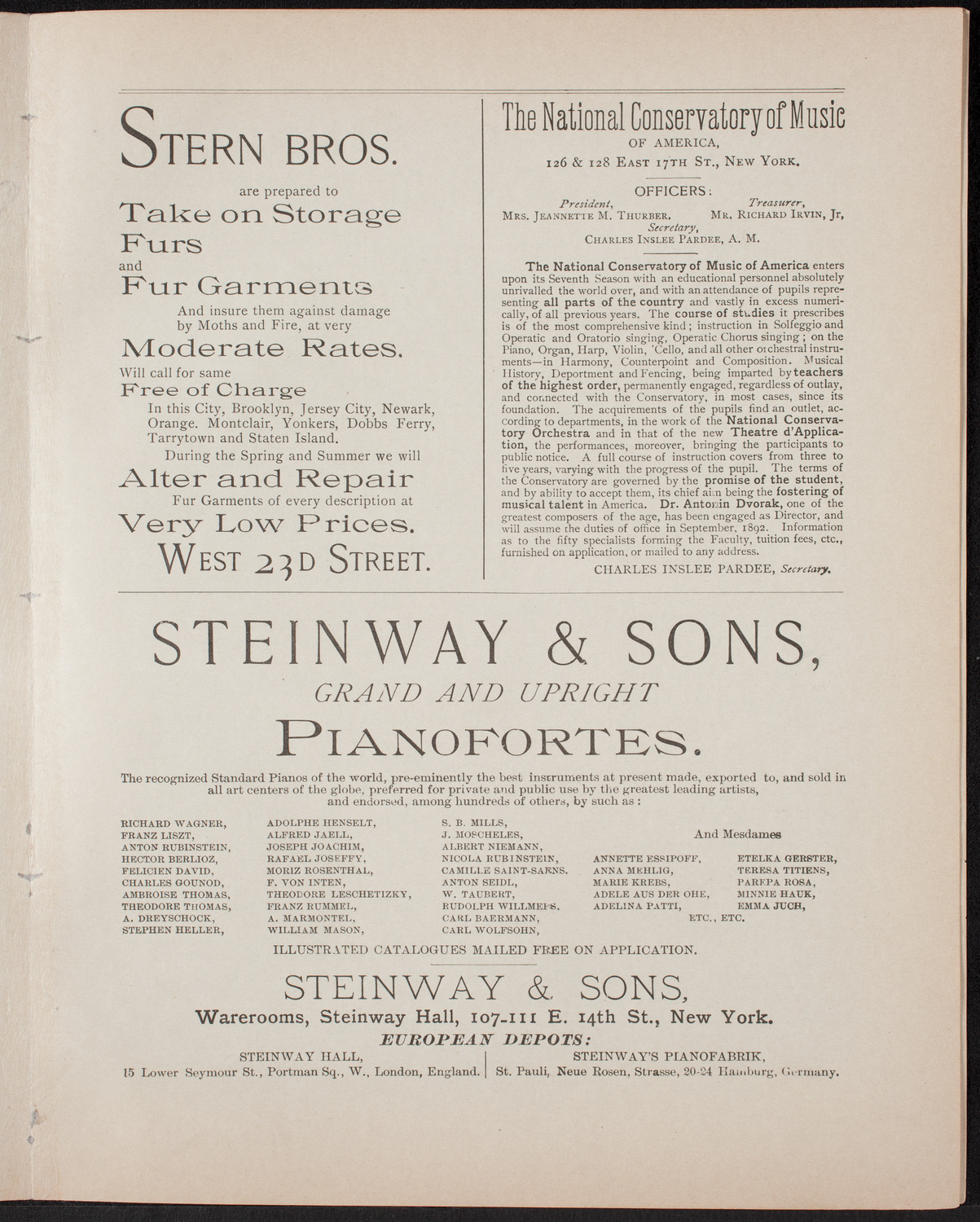 Urania Scientific Theatre, April 25, 1892, program page 7