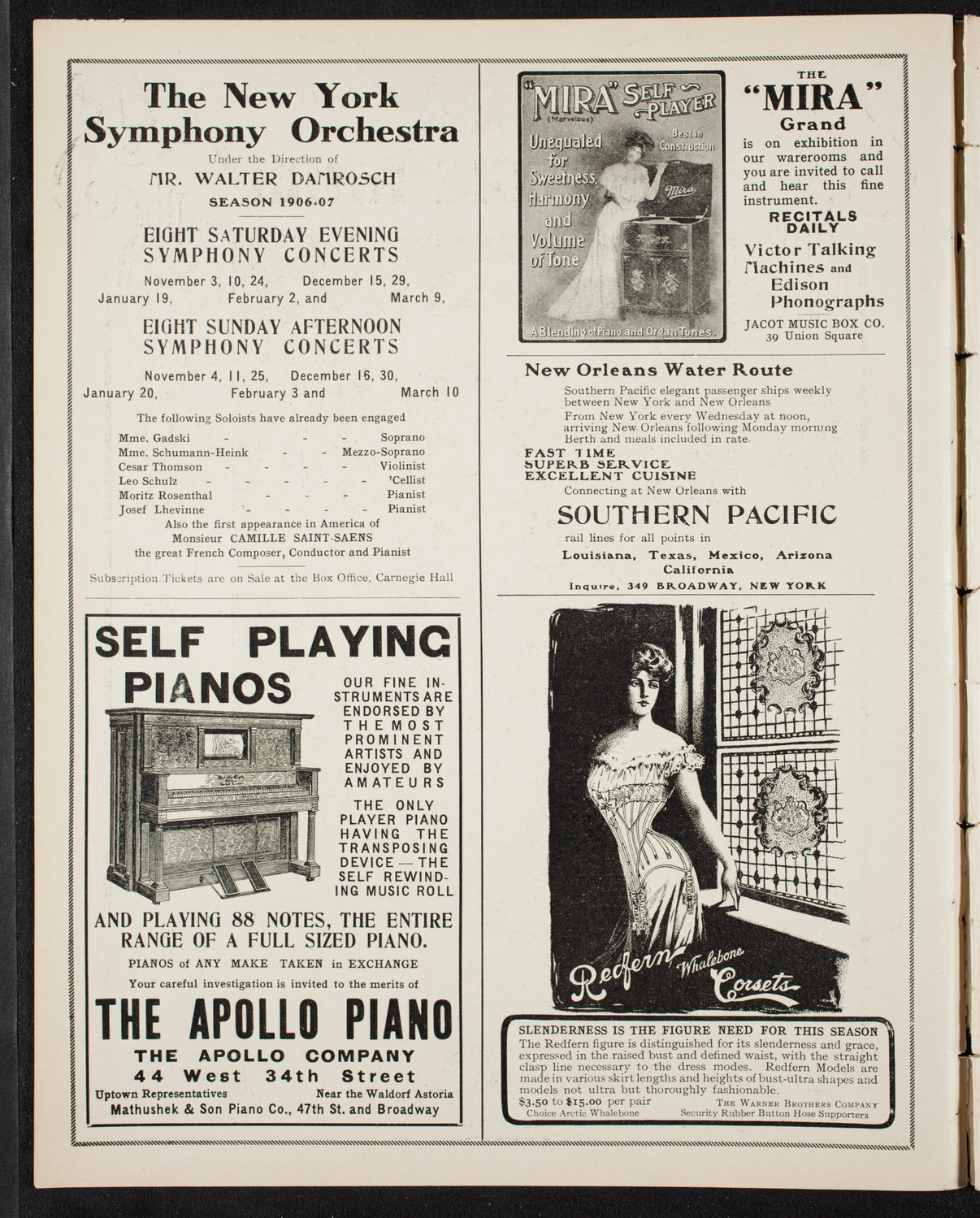 Yvette Guilbert and Albert Chevalier, October 13, 1906, program page 2