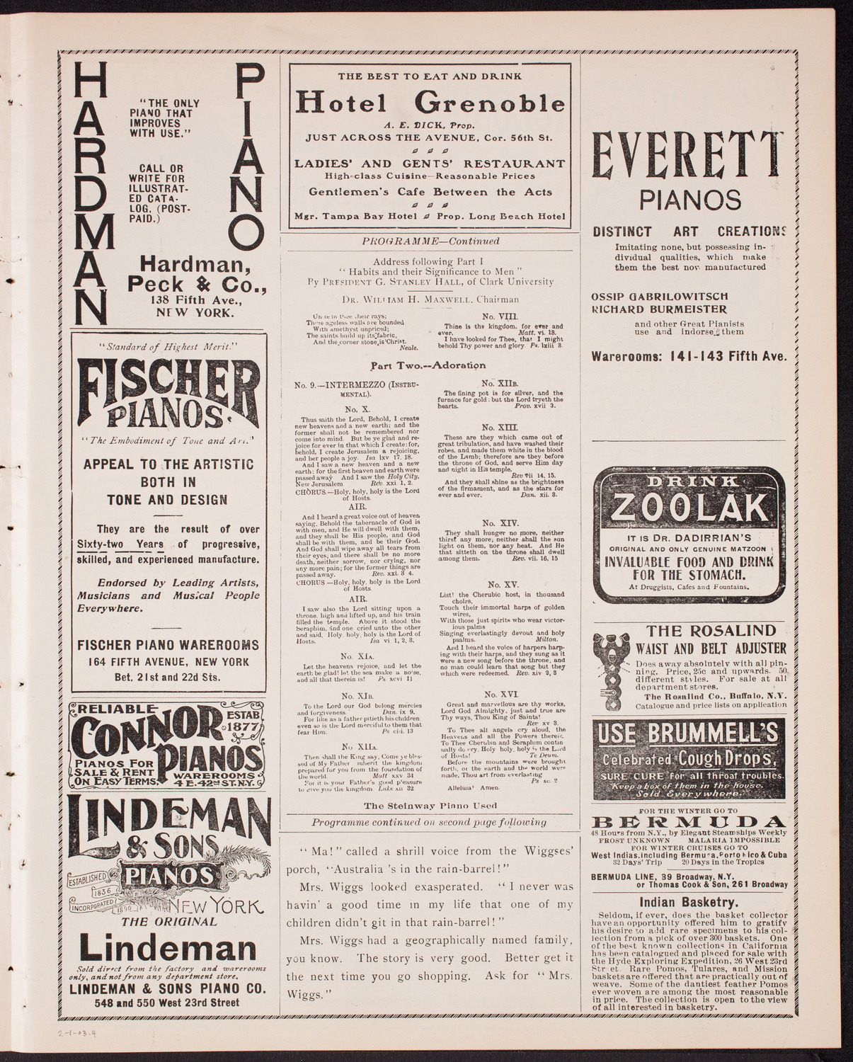 New York Festival Chorus, February 1, 1903, program page 7