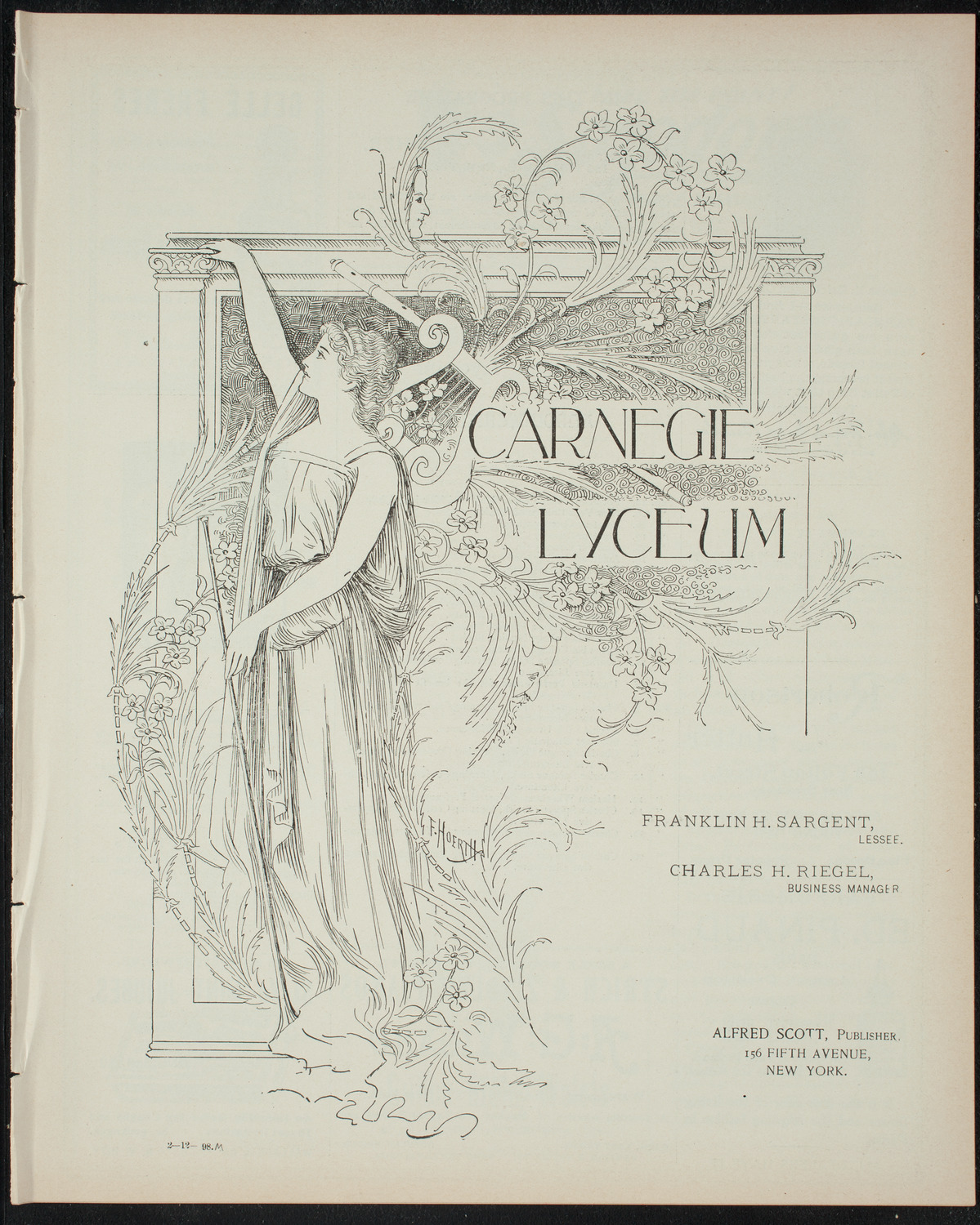 Comparative Literature Society Saturday Morning Conference, February 12, 1898, program page 1