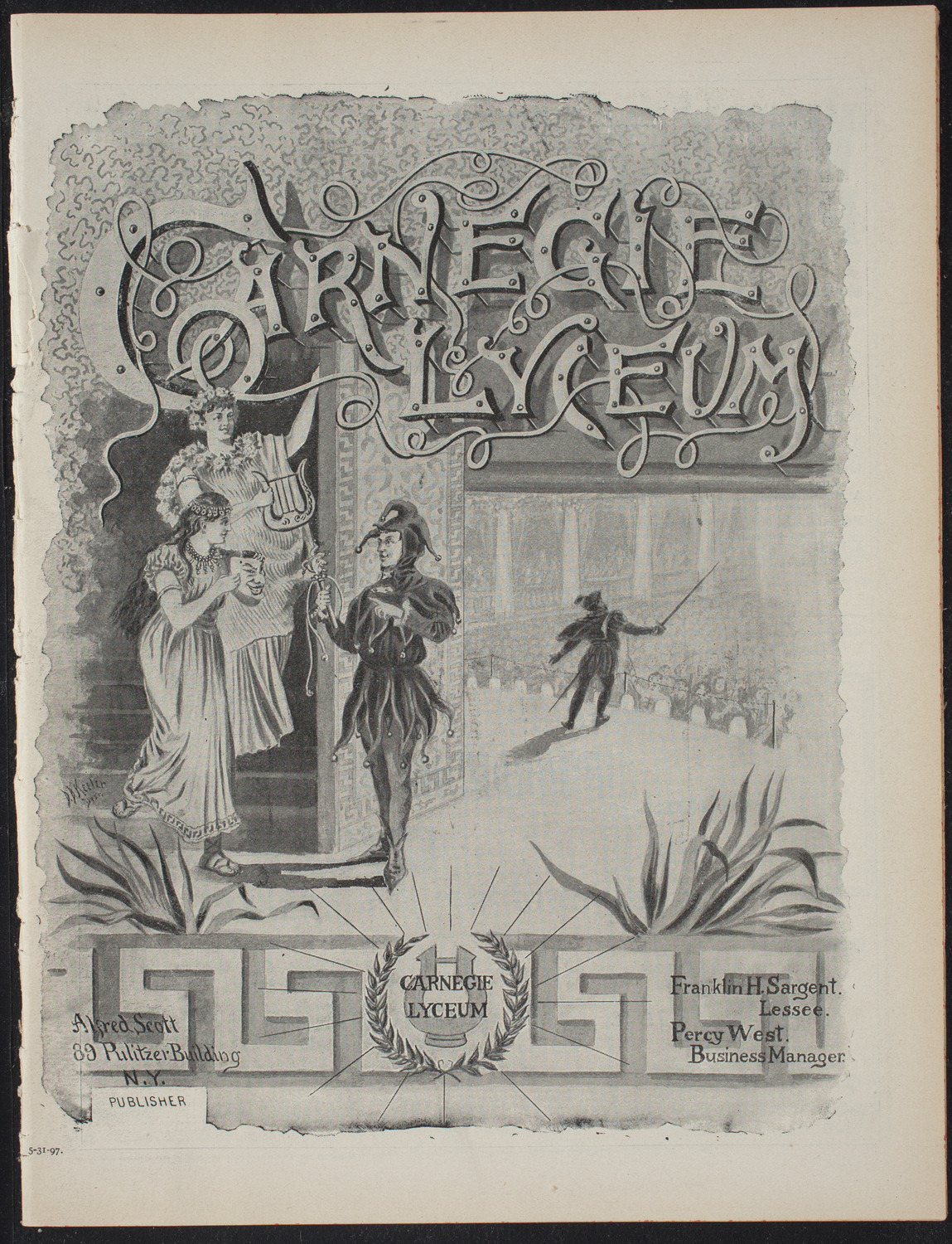 American Academy of Dramatic Arts Alumni Society, May 31, 1897, program page 1