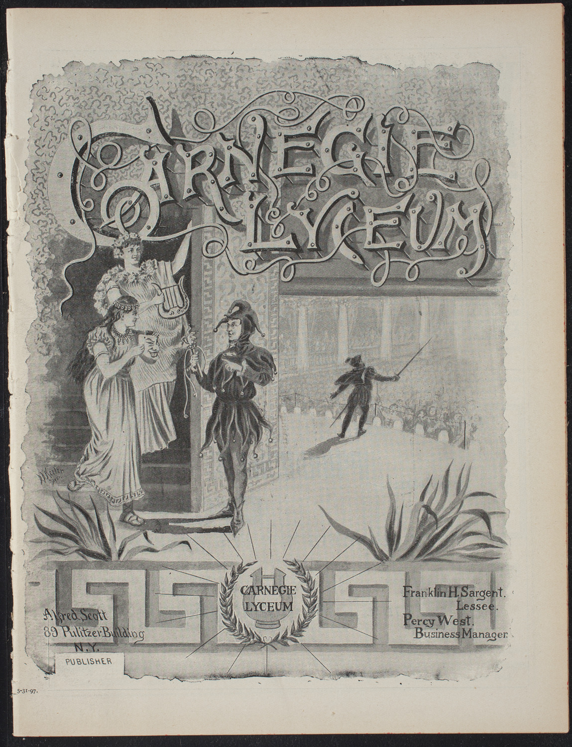American Academy of Dramatic Arts Alumni Society, May 31, 1897, program page 1