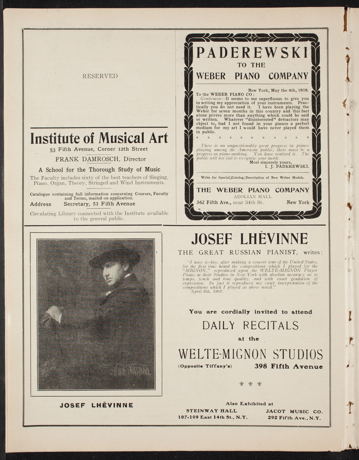 David Bispham, Baritone, October 4, 1908, program page 6