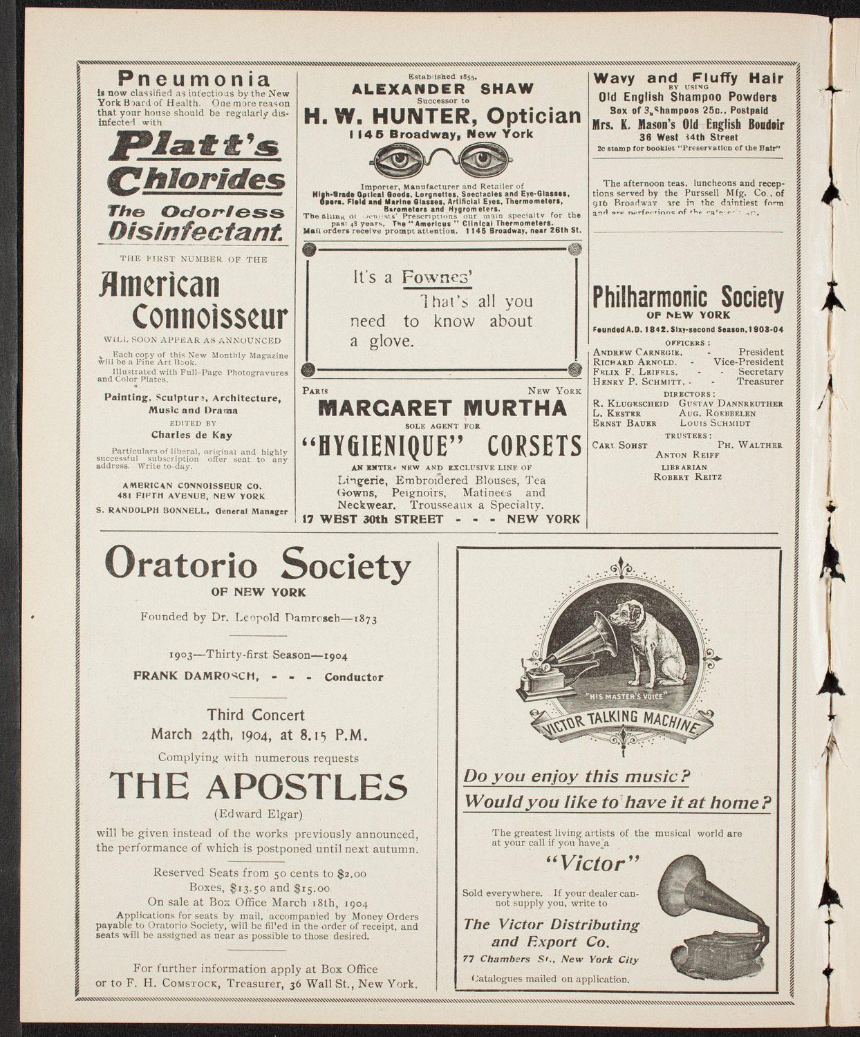 Richard Strauss with Wetzler Symphony Orchestra, February 27, 1904, program page 2