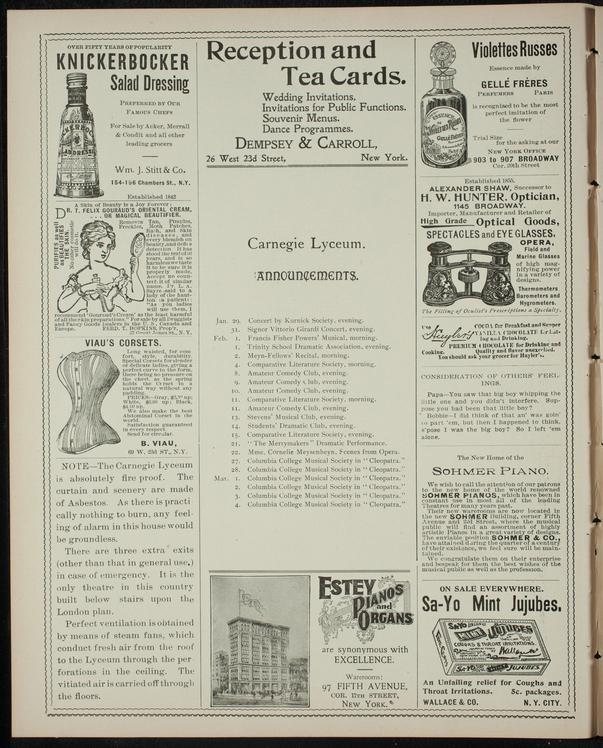 Comparative Literature Society Saturday Morning Conference, January 28, 1899, program page 2