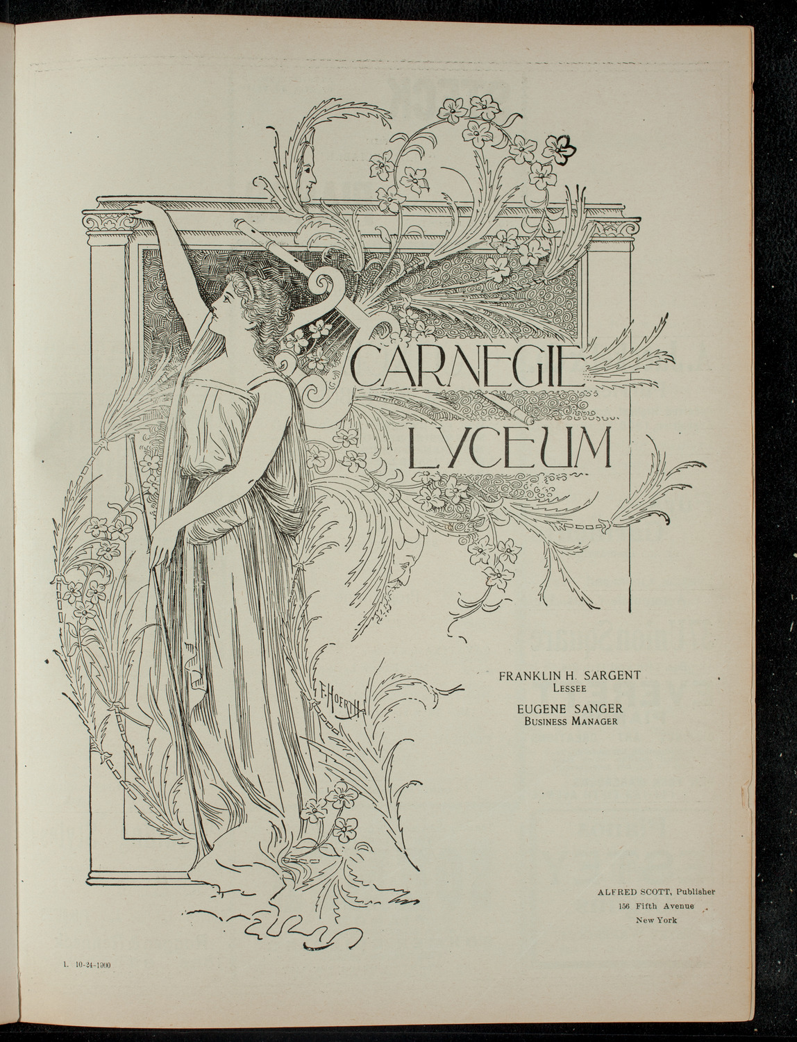 Concert by Mr. M. B. De Bor, October 24, 1900, program page 1