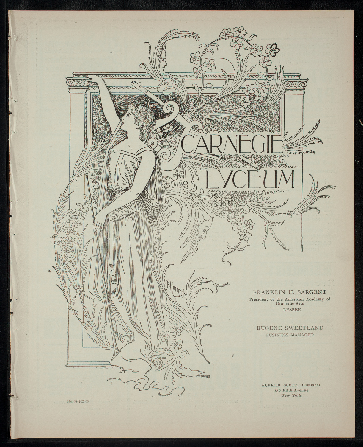 Meeting: Federation of Churches and Christian Organizations, January 27, 1903, program page 1