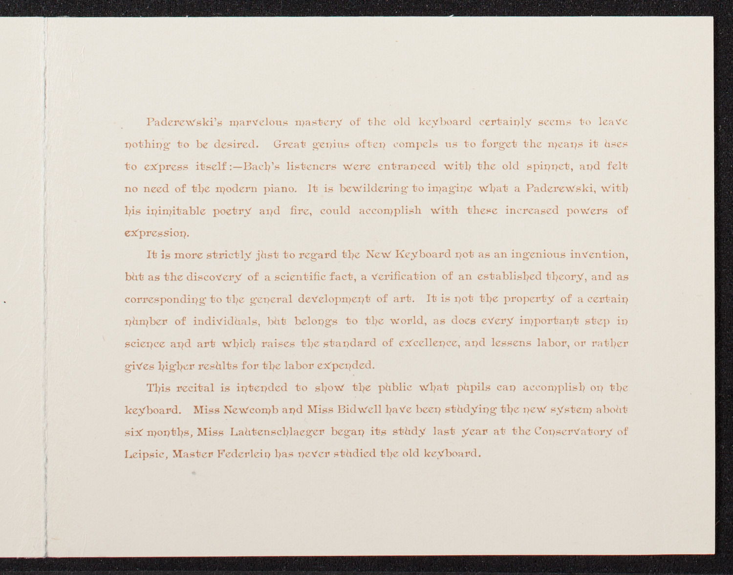 Students of Walter Bradley Keeler, January 25, 1893, program page 4