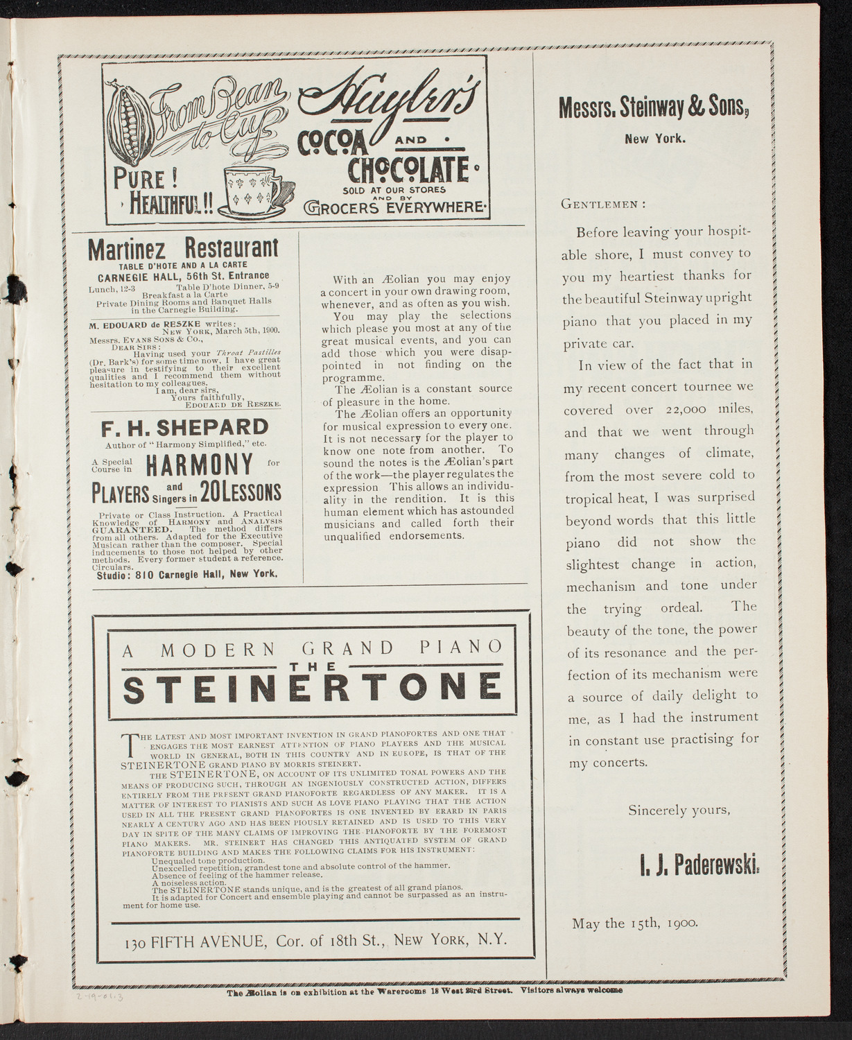 New York Banks' Glee Club, February 19, 1901, program page 5