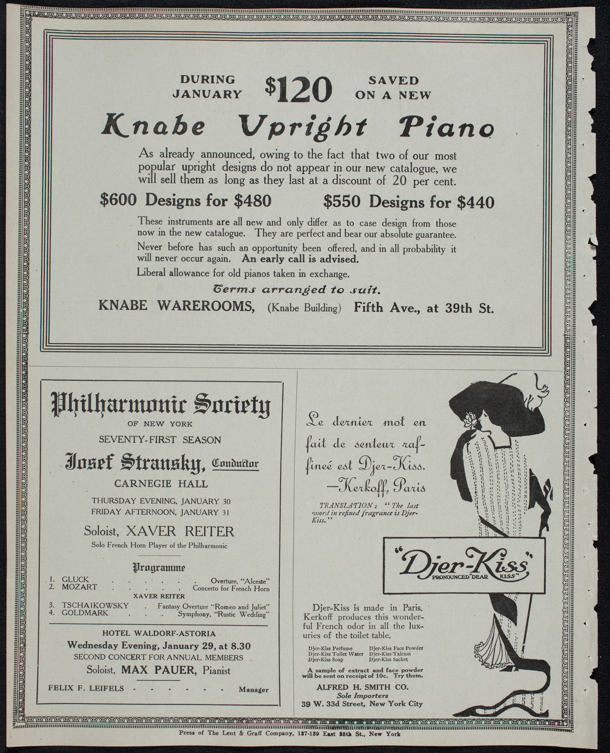 New York Philharmonic, January 26, 1913, program page 12