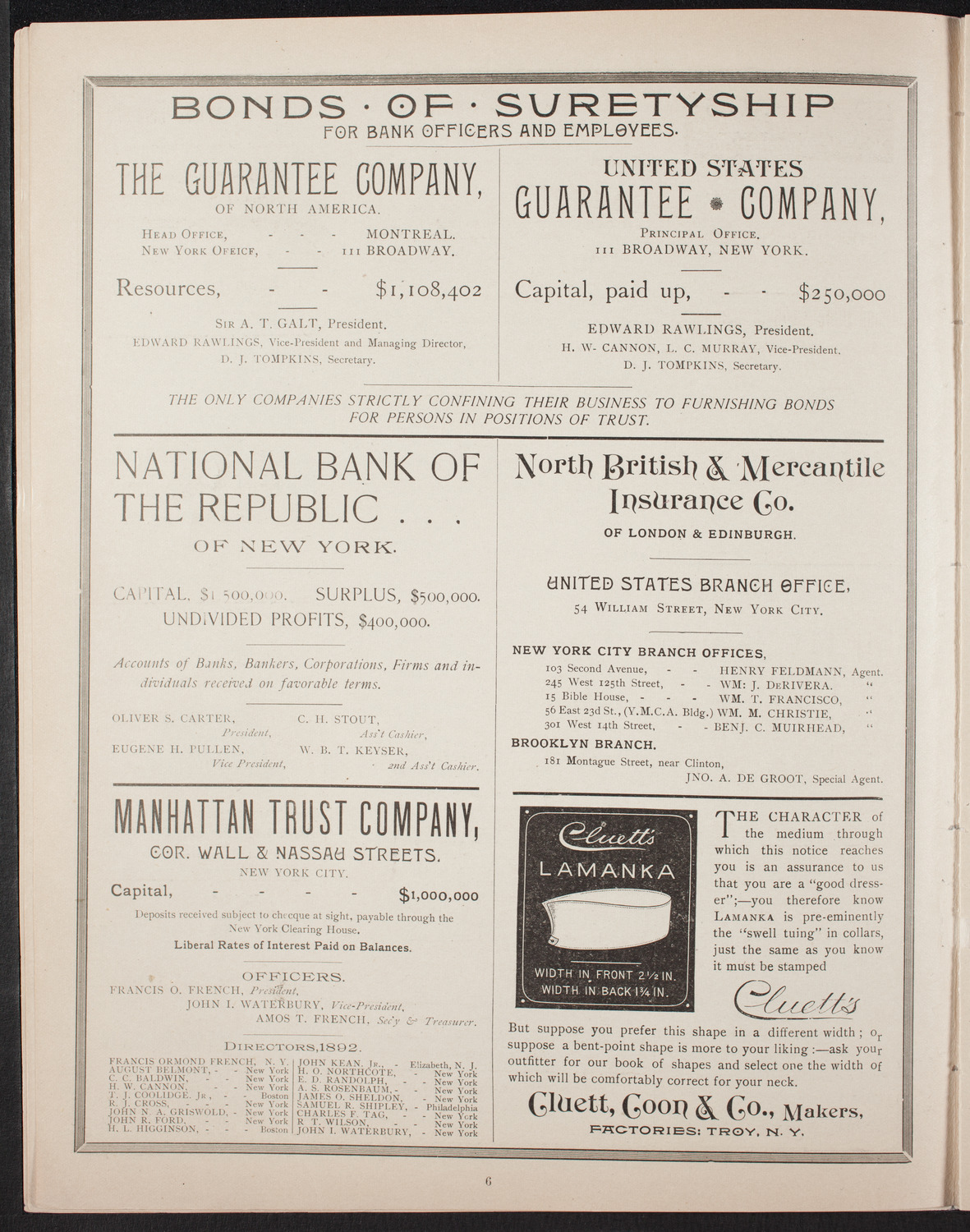 New York Banks' Glee Club, February 21, 1893, program page 6
