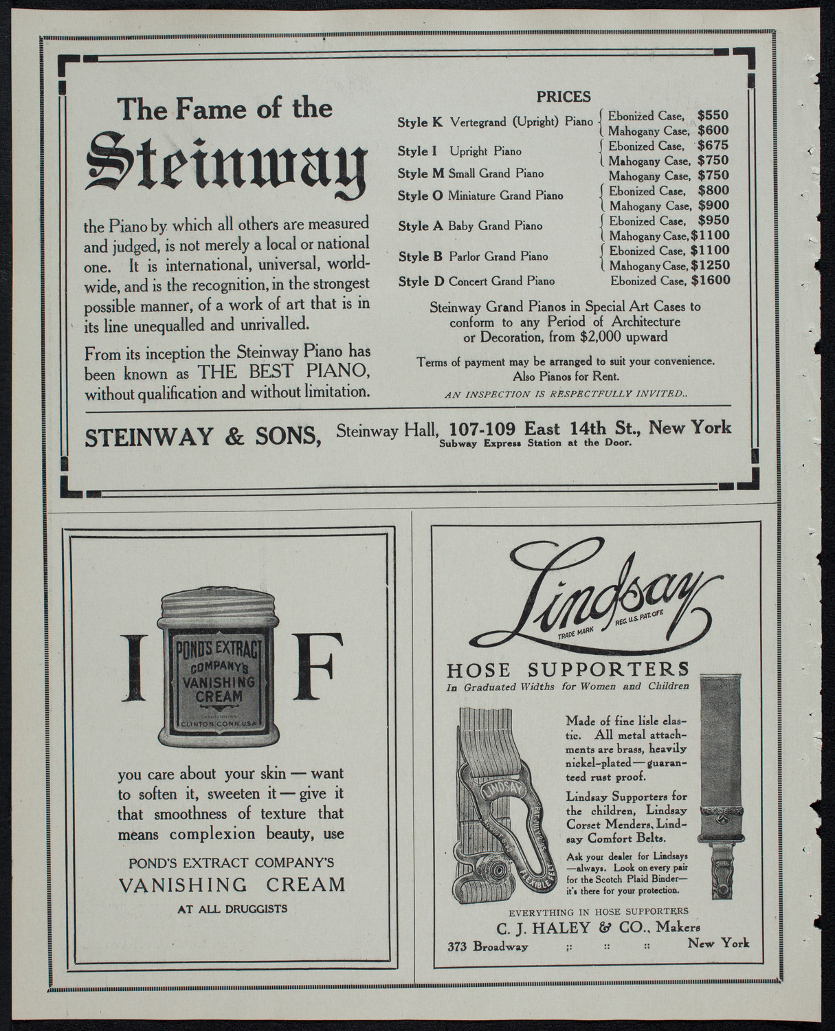 John McCormack, Tenor, March 17, 1913, program page 4