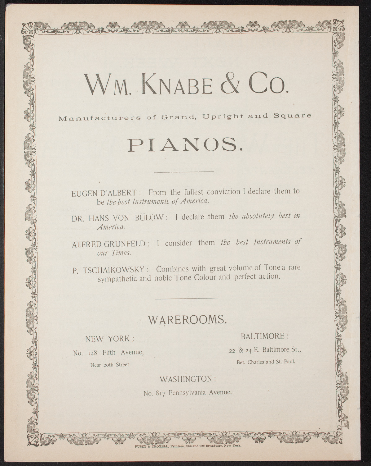 Grand Wagner Concert/ Benefit: Italian Mission, Church of San Salvatore, April 7, 1893, program page 8
