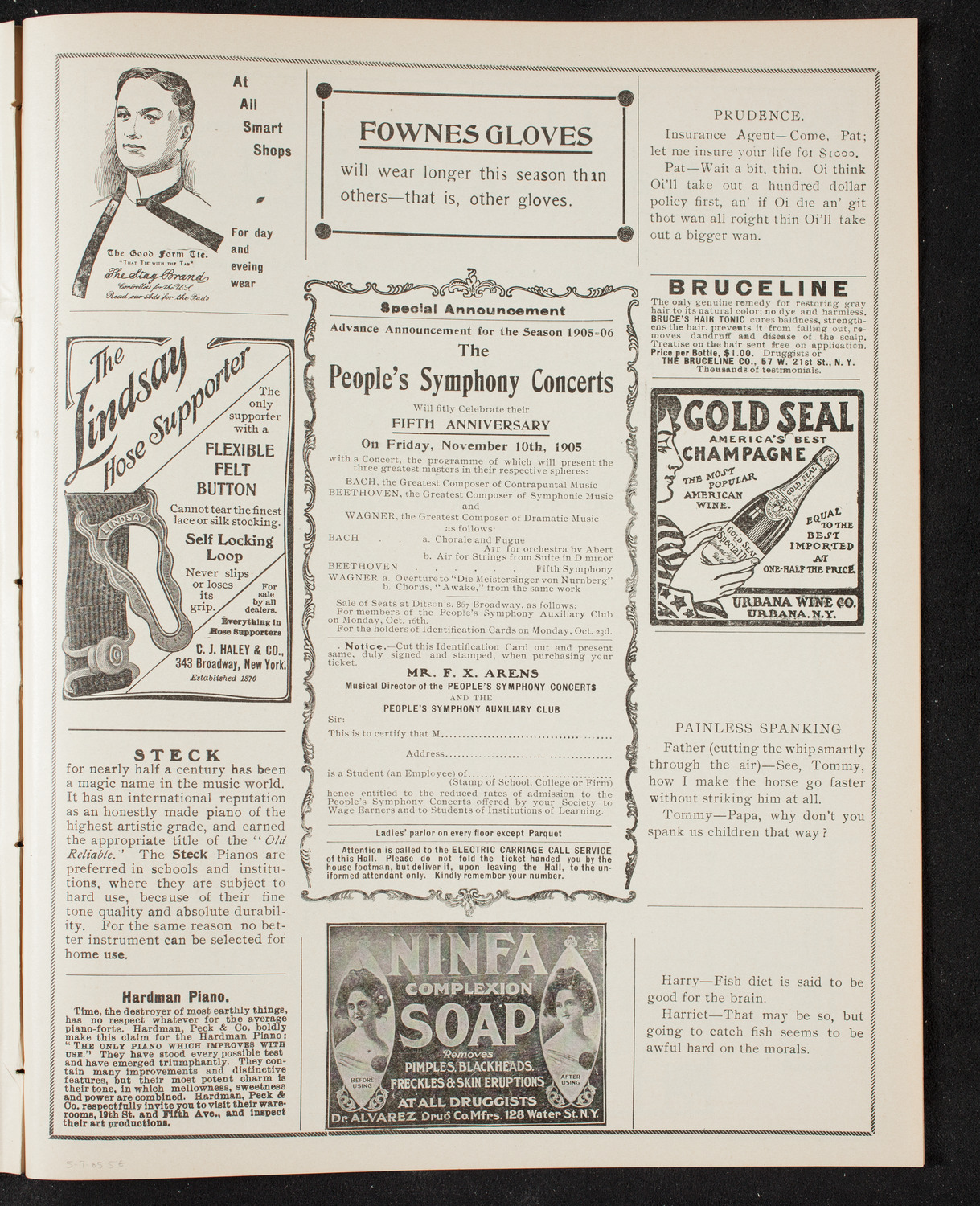 United German Singing Societies of New York, May 7, 1905, program page 9