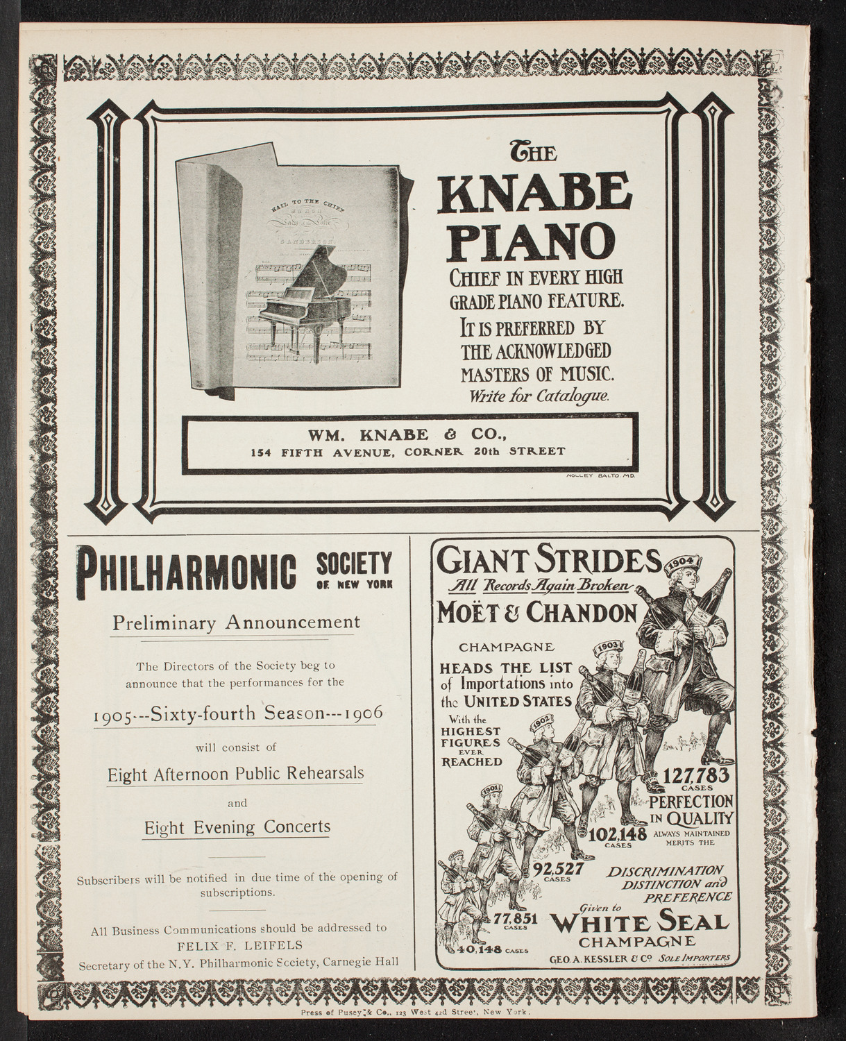 Eugen d'Albert, Piano, April 11, 1905, program page 12