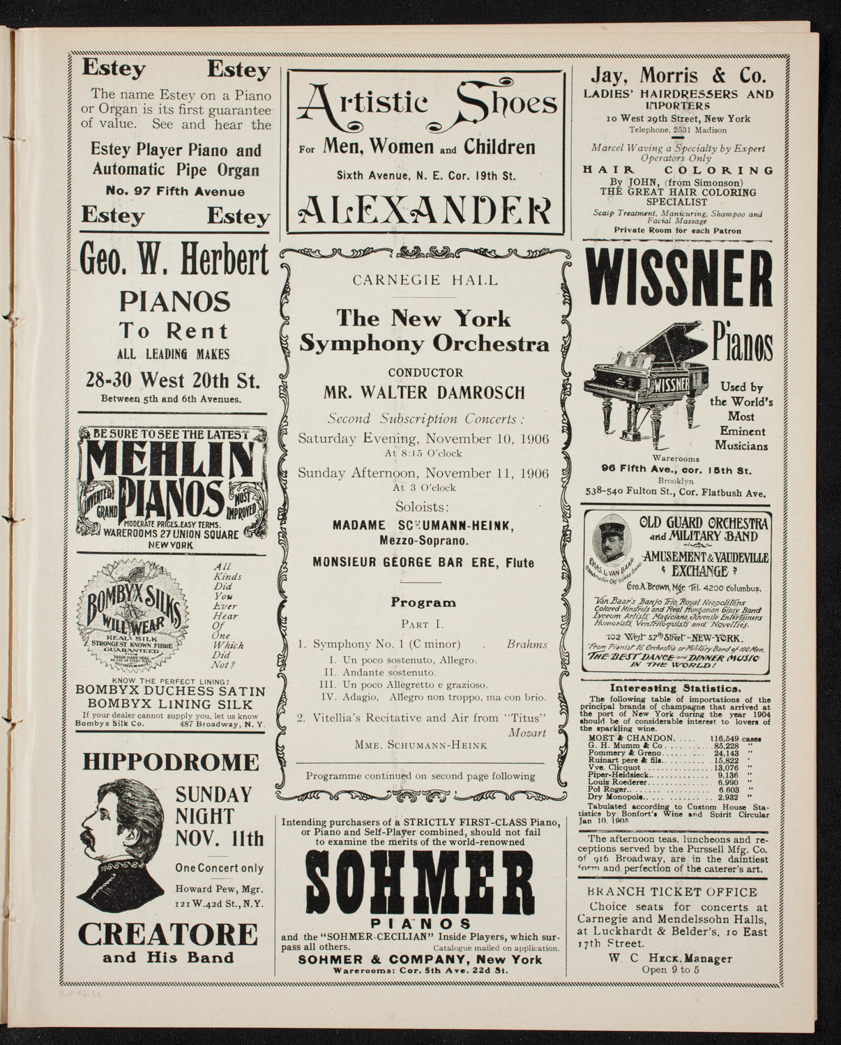 New York Symphony Orchestra, November 10, 1906, program page 5