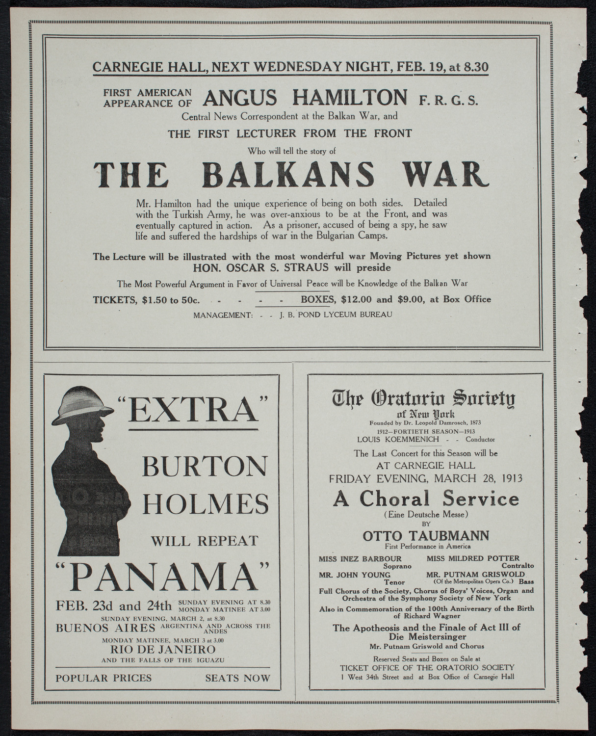 Burton Holmes Travelogue: Panama, February 16, 1913, program page 10