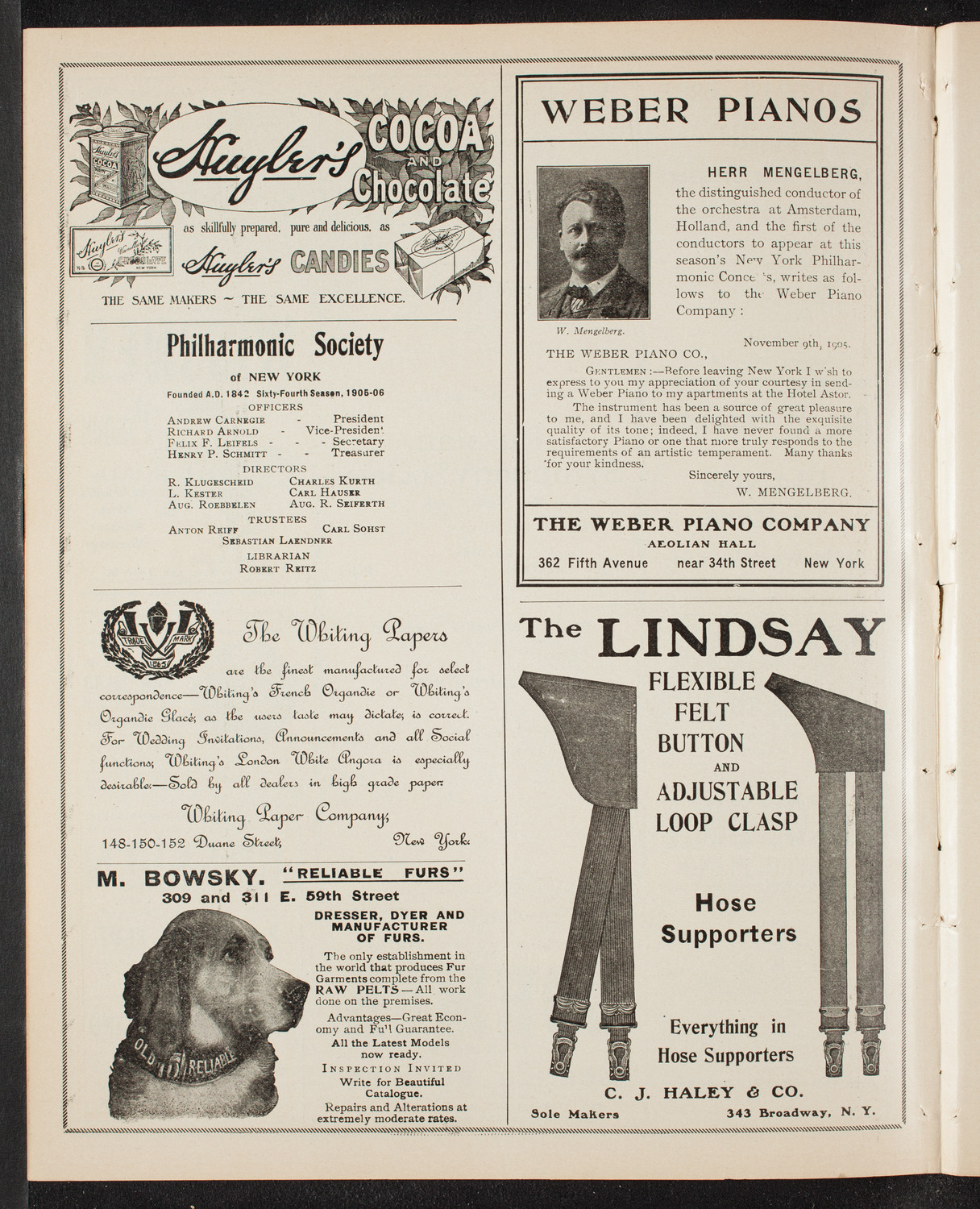 Russian Symphony Society of New York, January 27, 1906, program page 6