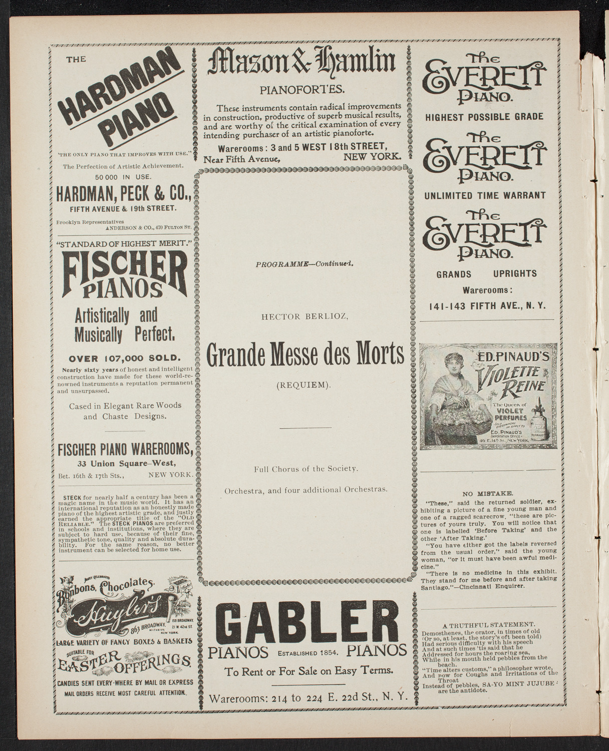 Oratorio Society of New York, March 25, 1899, program page 6
