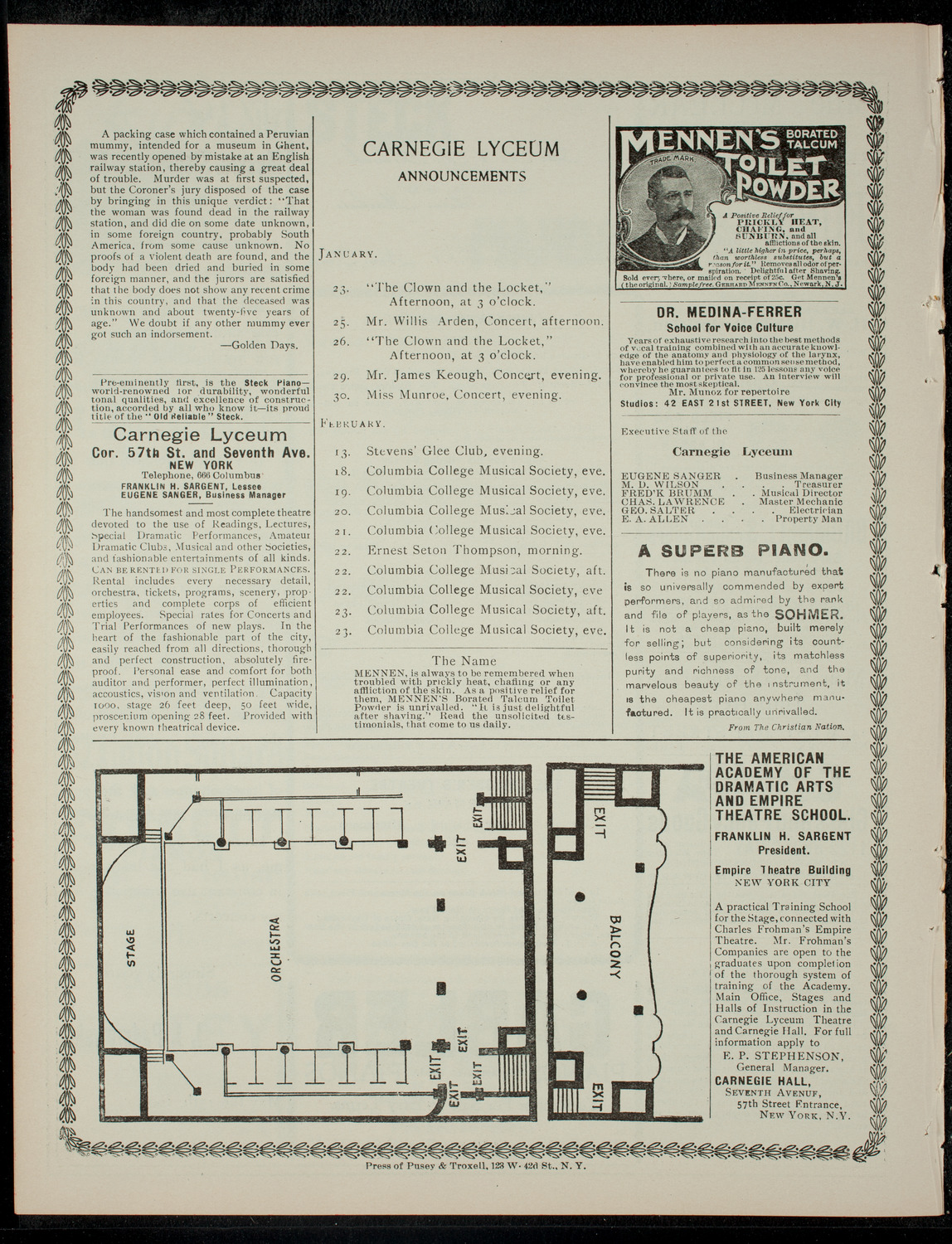 The Children's Theatre, January 19, 1901, program page 4