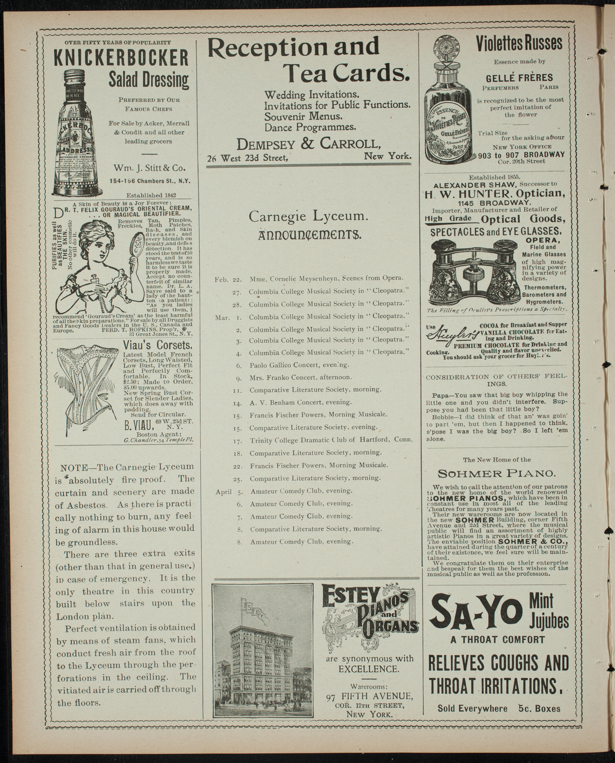 Comparative Literature Society Saturday Morning Conference, February 18, 1899, program page 2