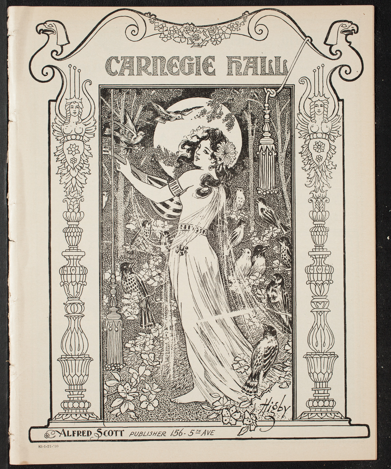 New York Philharmonic, January 21, 1910, program page 1