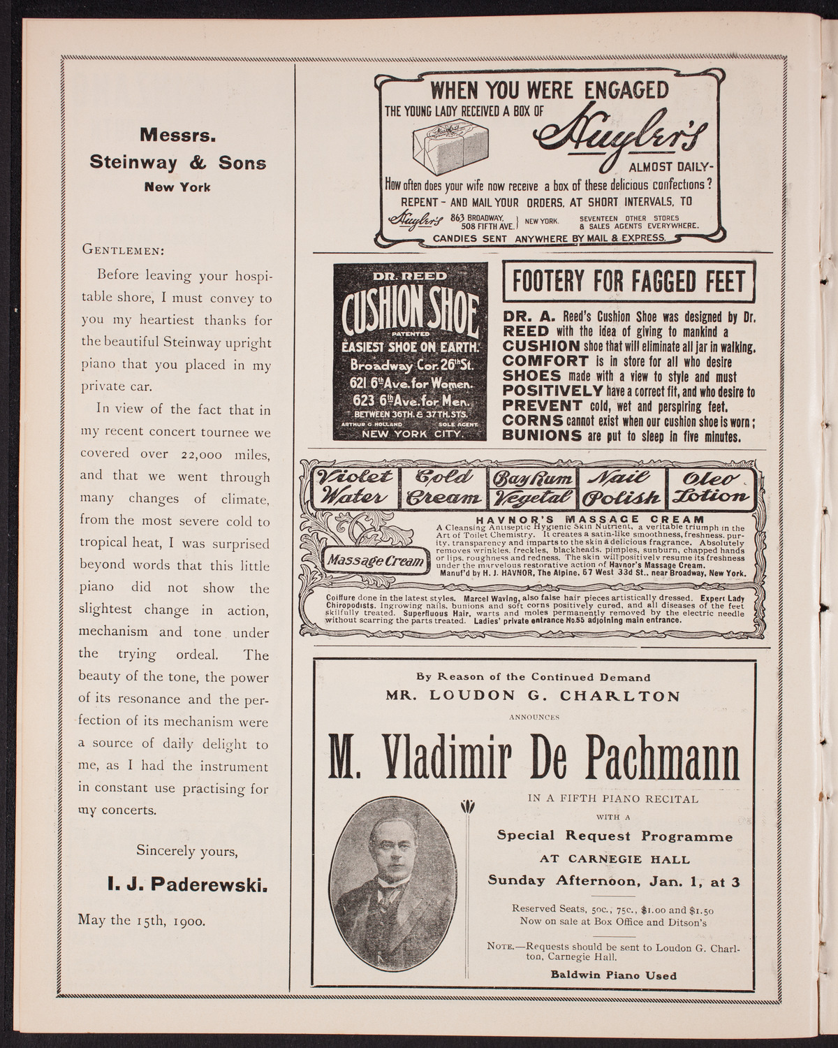 Josef Hofmann, Piano, December 25, 1904, program page 4