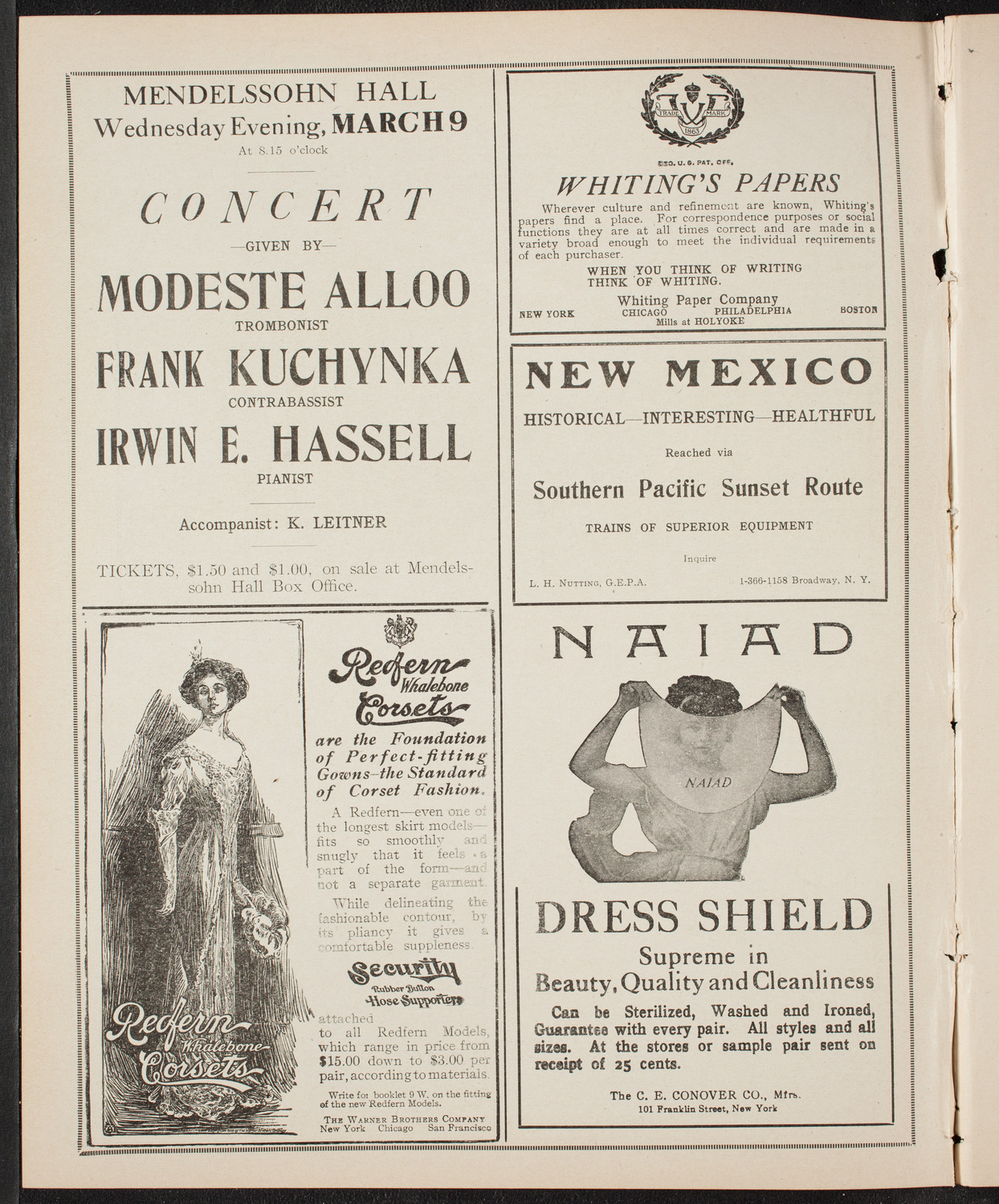 Marcella Sembrich, Soprano, March 1, 1910, program page 2