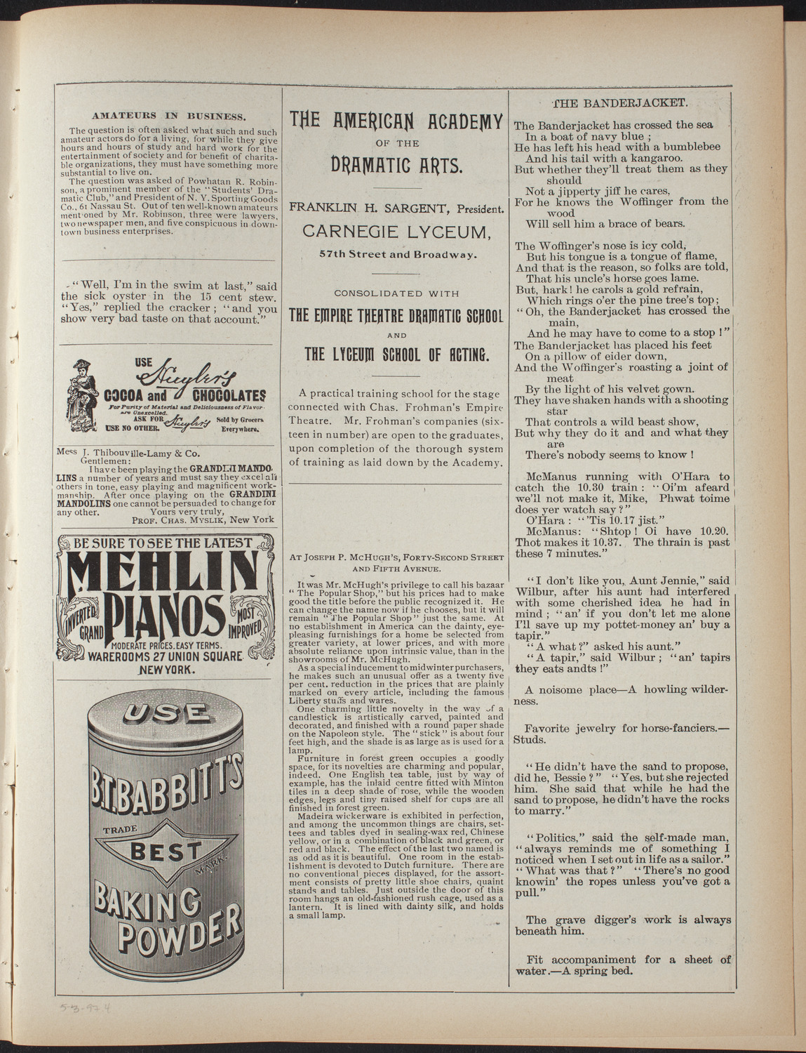 Benefit for the Cubans Deported to Ceuta, May 3, 1897, program page 7