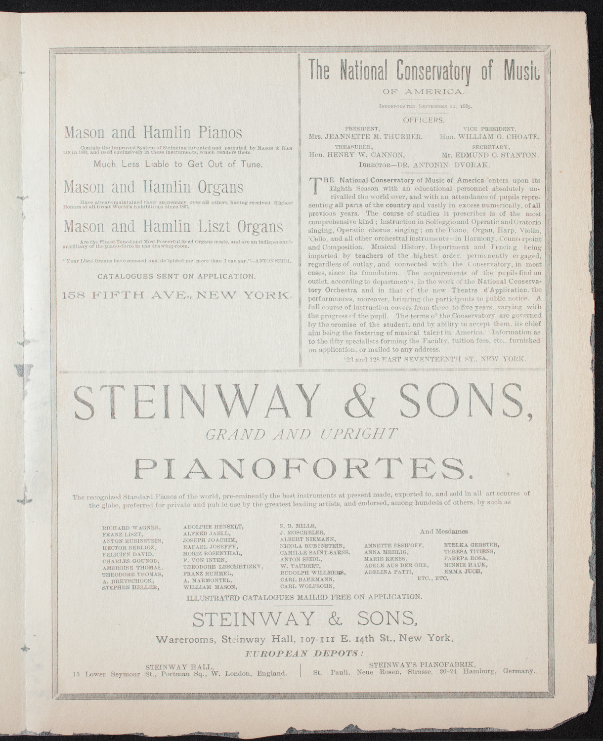 Walter J. Hall, Piano, December 8, 1892, program page 3