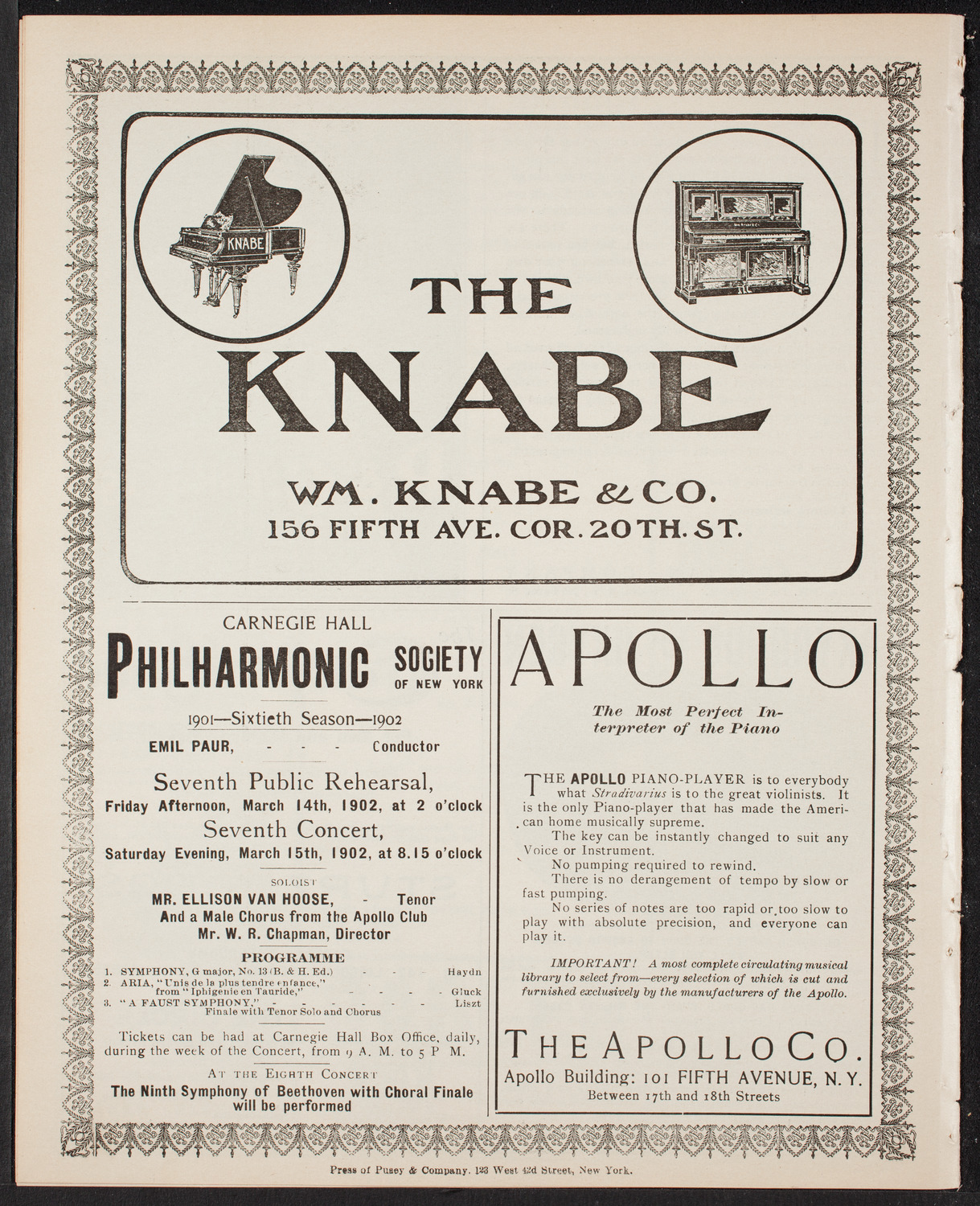 Hermann Hans Wetzler conducting Grand Orchestra, February 16, 1902, program page 10