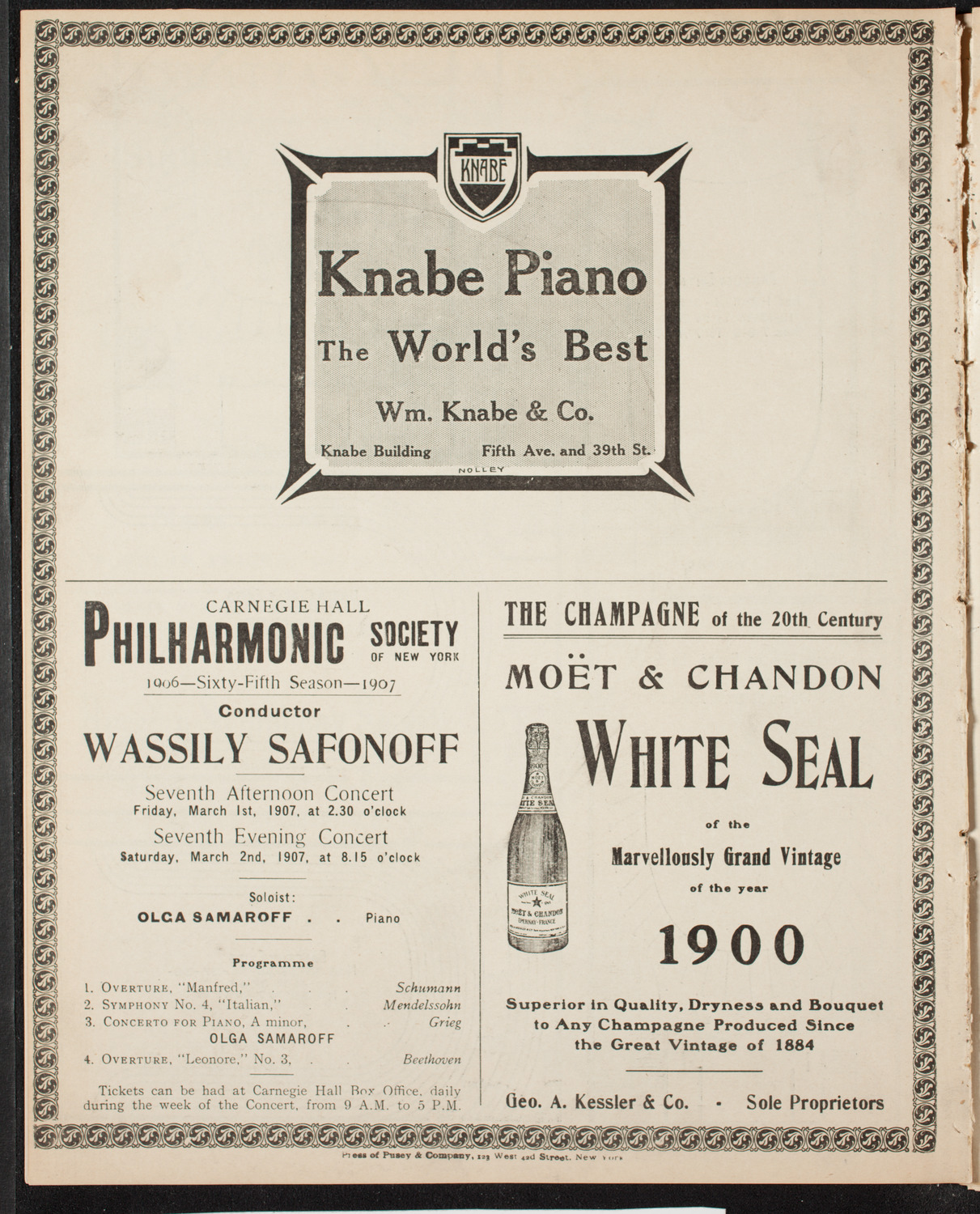 Russian Symphony Society of New York, February 28, 1907, program page 12