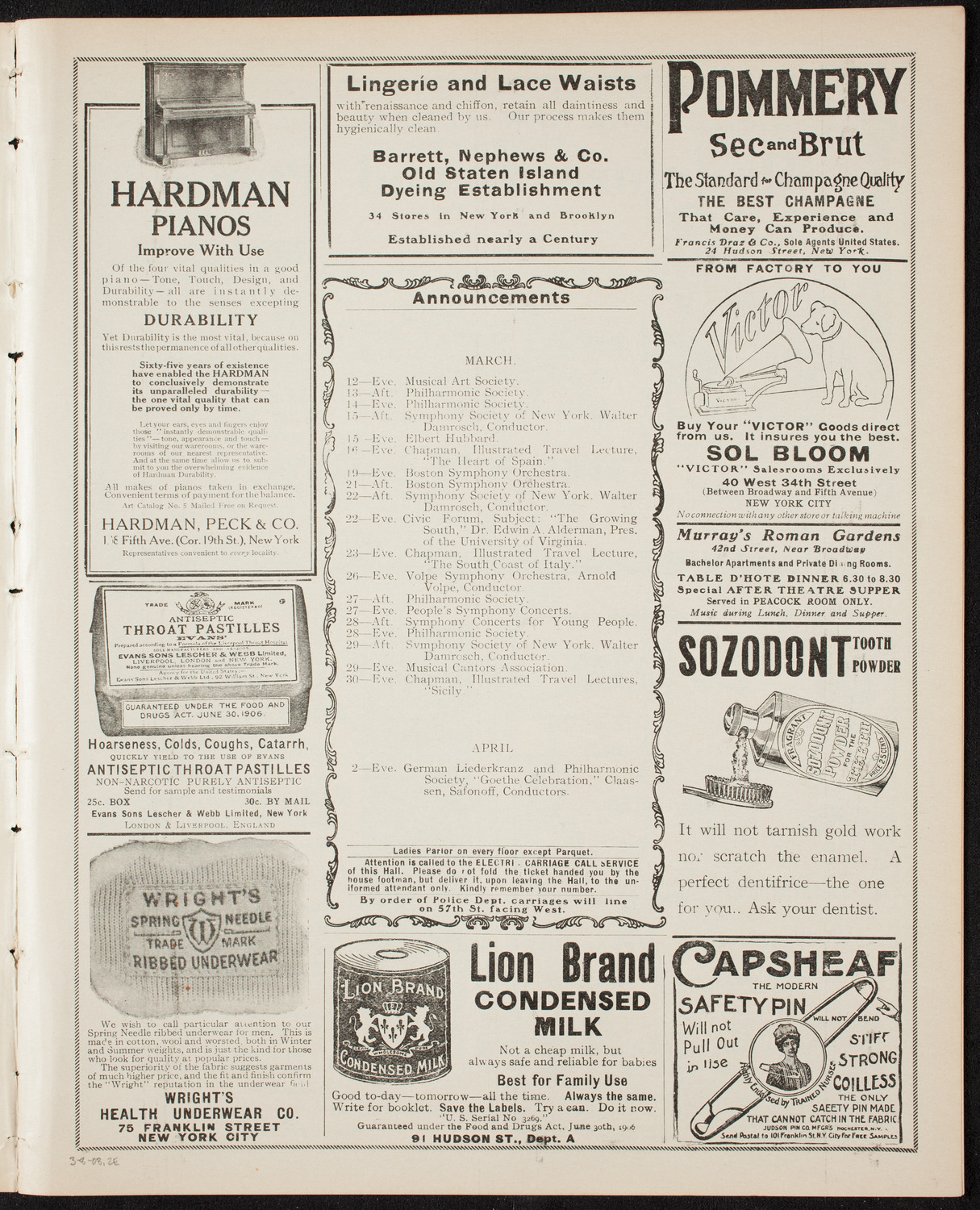 The Civic Forum, March 8, 1908, program page 3