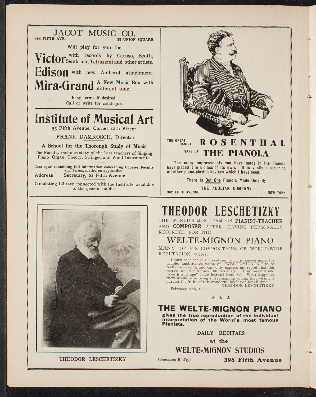 Dresden Philharmonic Orchestra, April 10, 1909, program page 6