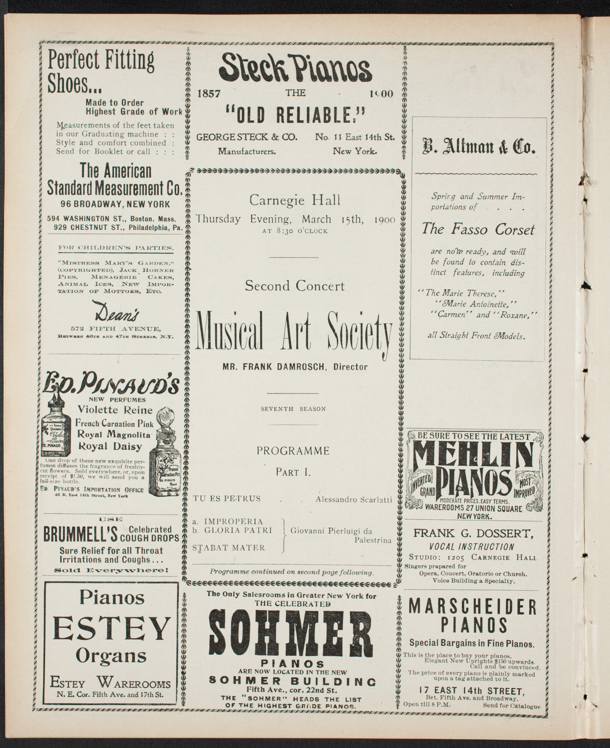 Musical Art Society of New York, March 15, 1900, program page 4