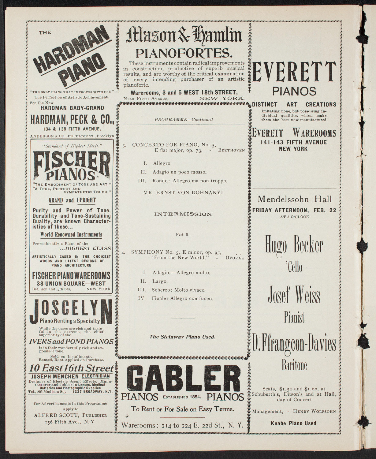 New York Philharmonic, February 16, 1901, program page 6